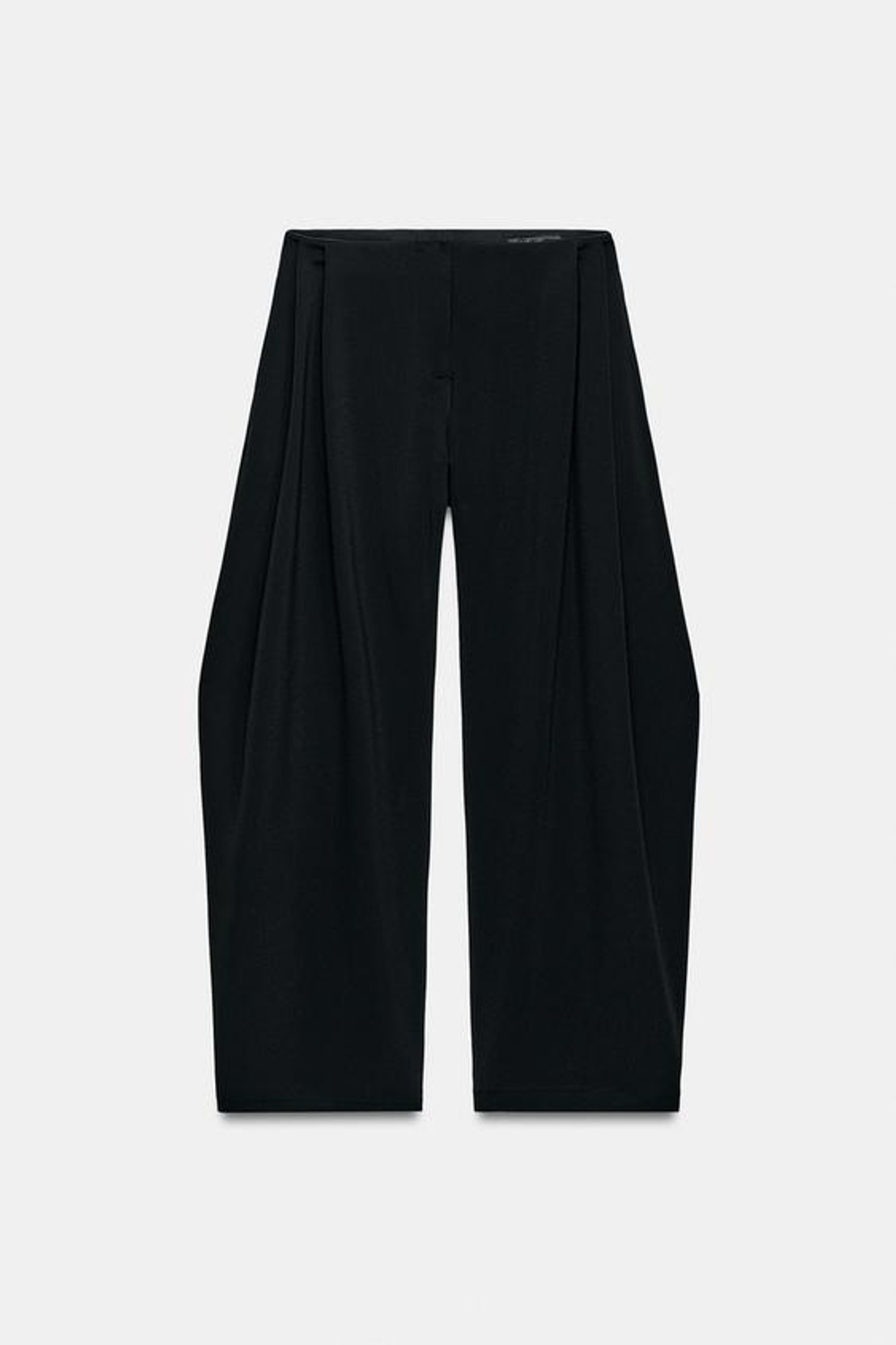 ZARA ШИРОКИЕ БРЮКИ С ЗАЩИПАМИ — ZW COLLECTION, ЧЕРНЫЙ
