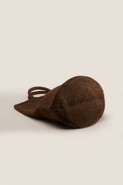 ZARA HOME БОЛЬШАЯ ШЕРСТЯНАЯ СУМКА, КОРИЧНЕВЫЙ