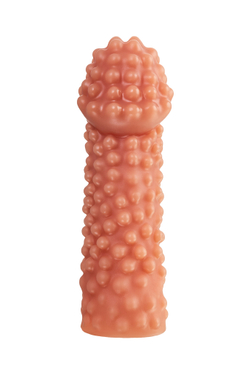 Насадка реалистичная KOKOS PENIS SLEEVE с дополнительной стимуляцией, TPE, телесная, 16.5 см