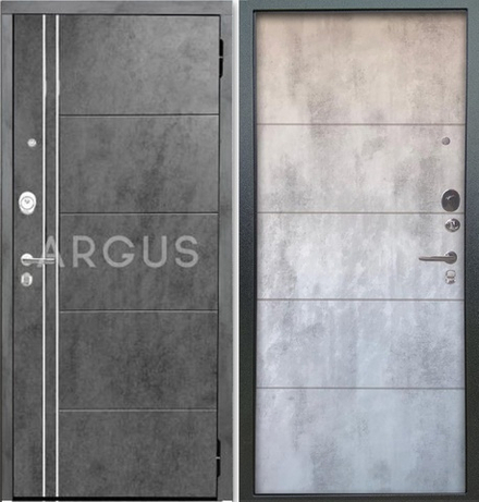 Входная дверь Аргус Люкс 3К 2П Лофт бетон темный / Агат бетон светлый