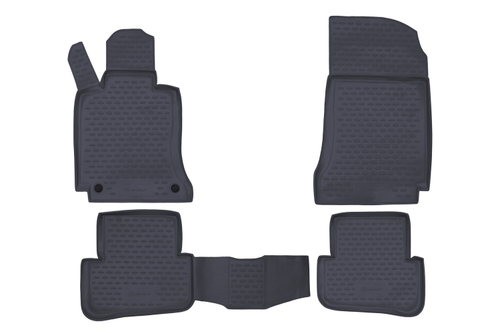 Коврики в салон для MERCEDES-BENZ С-Class W204 2007-2014, 4 шт. (полиуретан, серые) NLC.34.27.211K