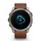 Garmin Fenix 8 Sapphire Amoled 51 мм – Титановый , коричневый кожаный и графитовый силиконовый ремешок