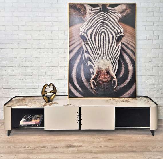 Тумба под ТВ 4190, 200х41 см, керамика Calacatta Borghini