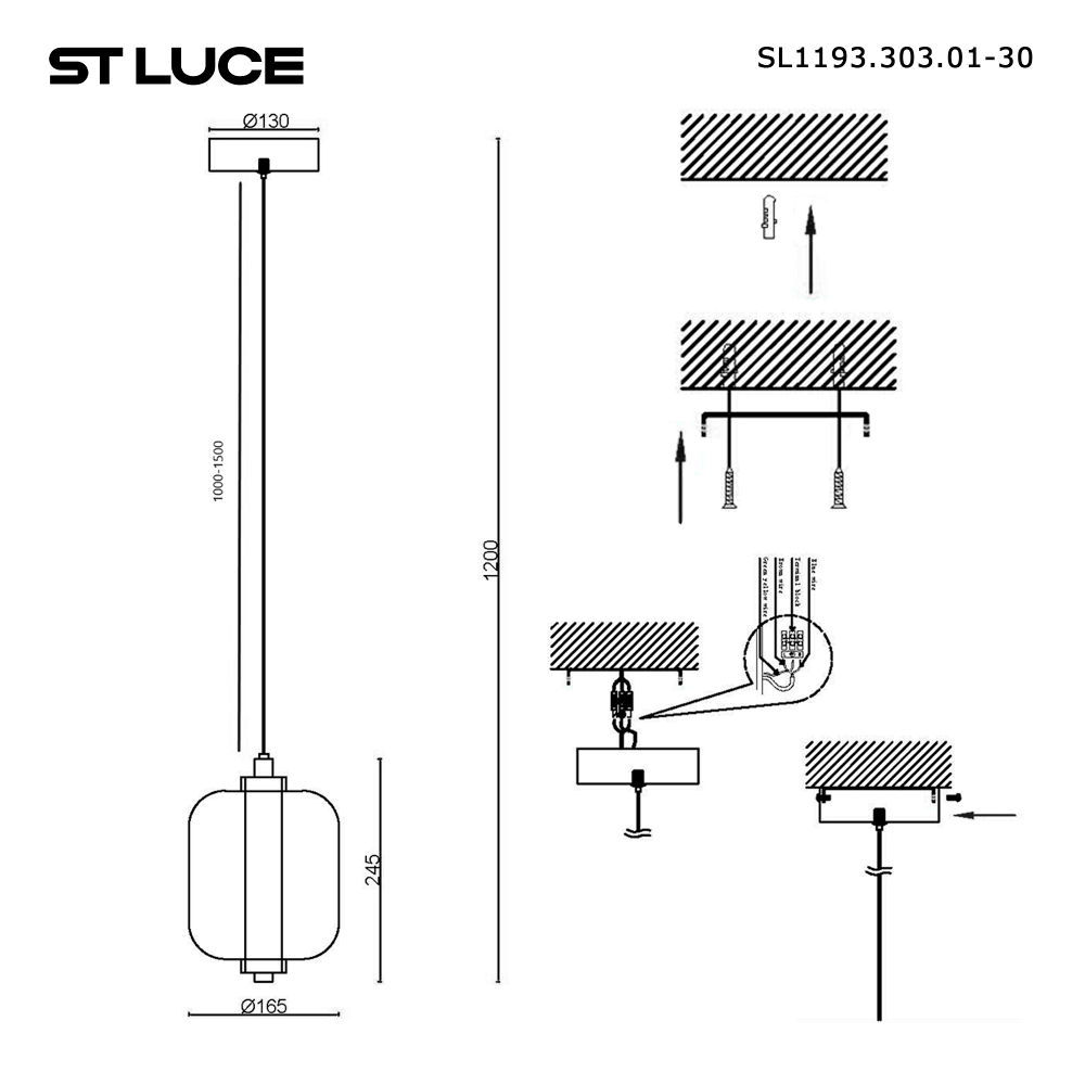 SL1193.303.01 Подвес ST-Luce Латунь/Янтарный LED 1*11W 3000K