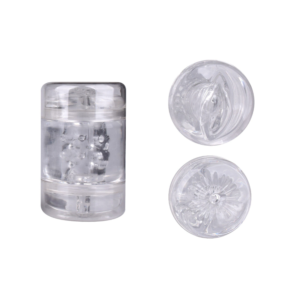 Прозрачный двусторонний мастурбатор Joy Cup - вагина и анус (Цвет: прозрачный)