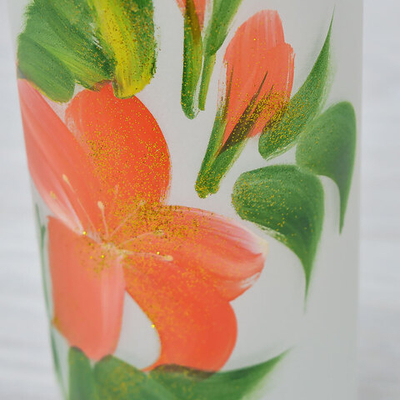 Ваза для цветов цилиндр Н26 D10 мат. роспись 130026