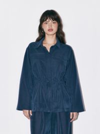 Рубашка с утяжкой "Серо-голубая" женская