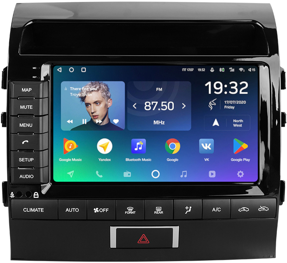 Магнитола для Toyota Land Cruiser 200 2007-2015 (рамка 9, климат на ШГУ) - Teyes SPRO+ Android 10, ТОП процессор, 4-32, SIM-слот