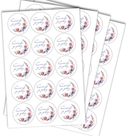 Наклейки "Спасибо за заказ" Policomprint М14. 60шт. 5 см.