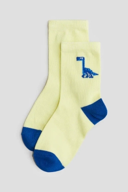 H&M Набор из семи пар носков, светло-желтый