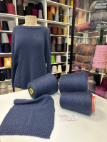 BABY CASHMERE - Loro Piana; 100% baby кашемир; 1300м/100гр (2/26); 8511 Moroso, цвет: тёмно-синий меланжевый; Есть бобинки весом: 188гр; S903