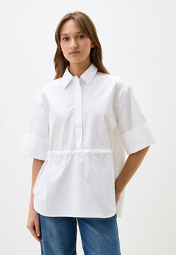 Свободная рубашка из хлопка-поплина
