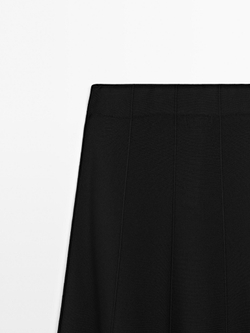 Massimo Dutti Длинная трикотажная юбка, черный