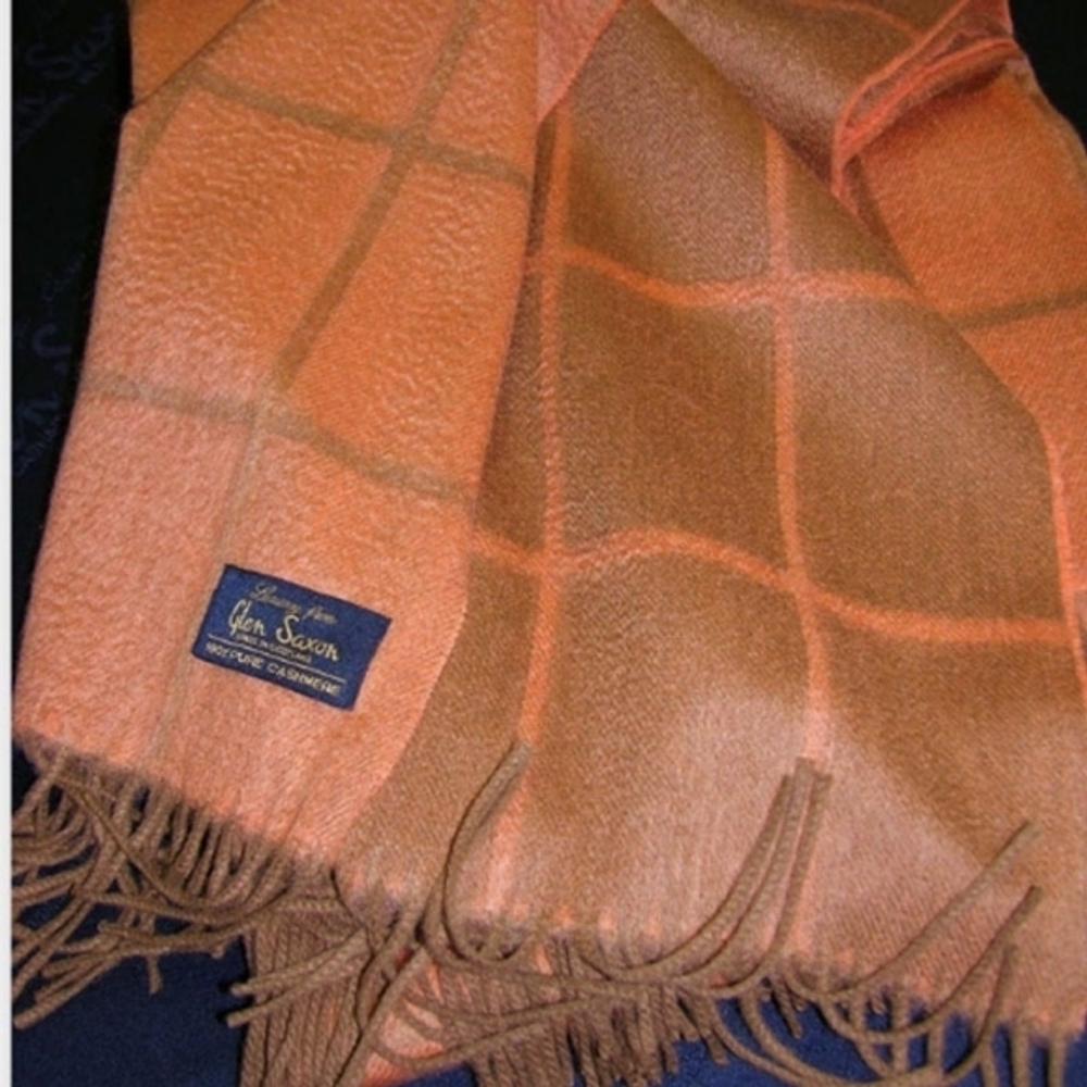 Плед 130х180 Glen Saxon Garda Camel-Mandarin Германия-Шотландия