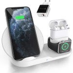 Зарядная станция 3в1 Multi-Function "Fast Charge" 3-in-1, для iPhone, Applewatch, Airpods (круглая подставка)