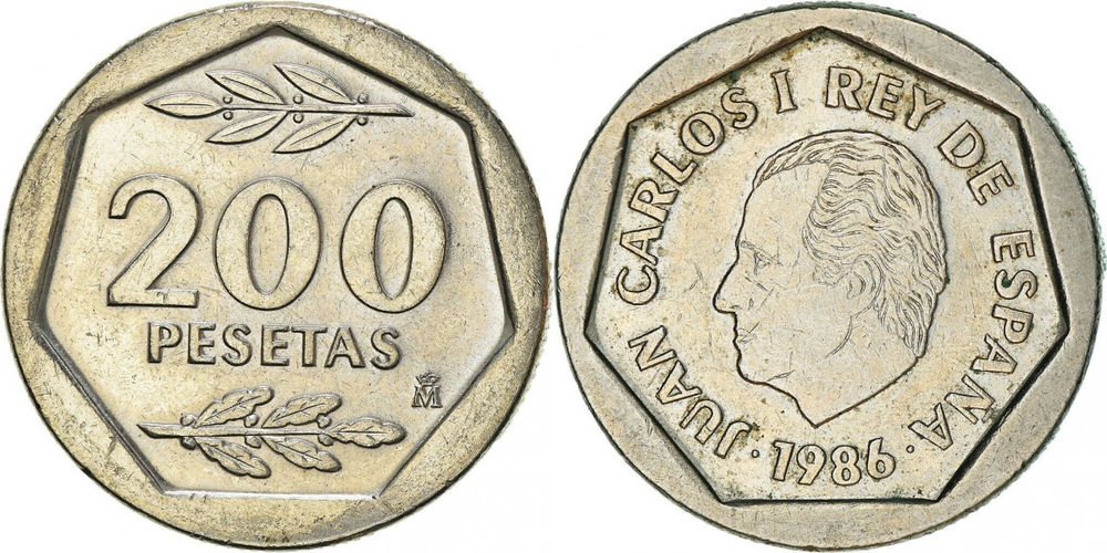 Испания 200 песет, 1986-1988 Король Хуан Карлос I XF