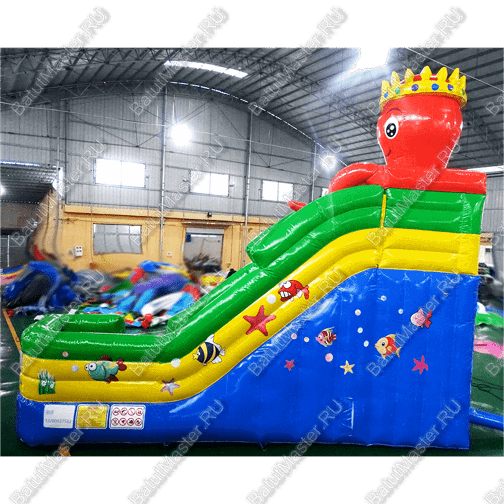 Надувной наземный аквапарк «Осьминог» 23*15*6 м на постоянном поддуве