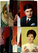 №114 Открытки Артисты и актёры СССР 1970–1980-е г. 25 штук. Цветные, чистые, без повторов