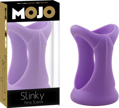Стимулирующая силиконовая насадка на пенис Mojo Slinky (Цвет: фиолетовый)