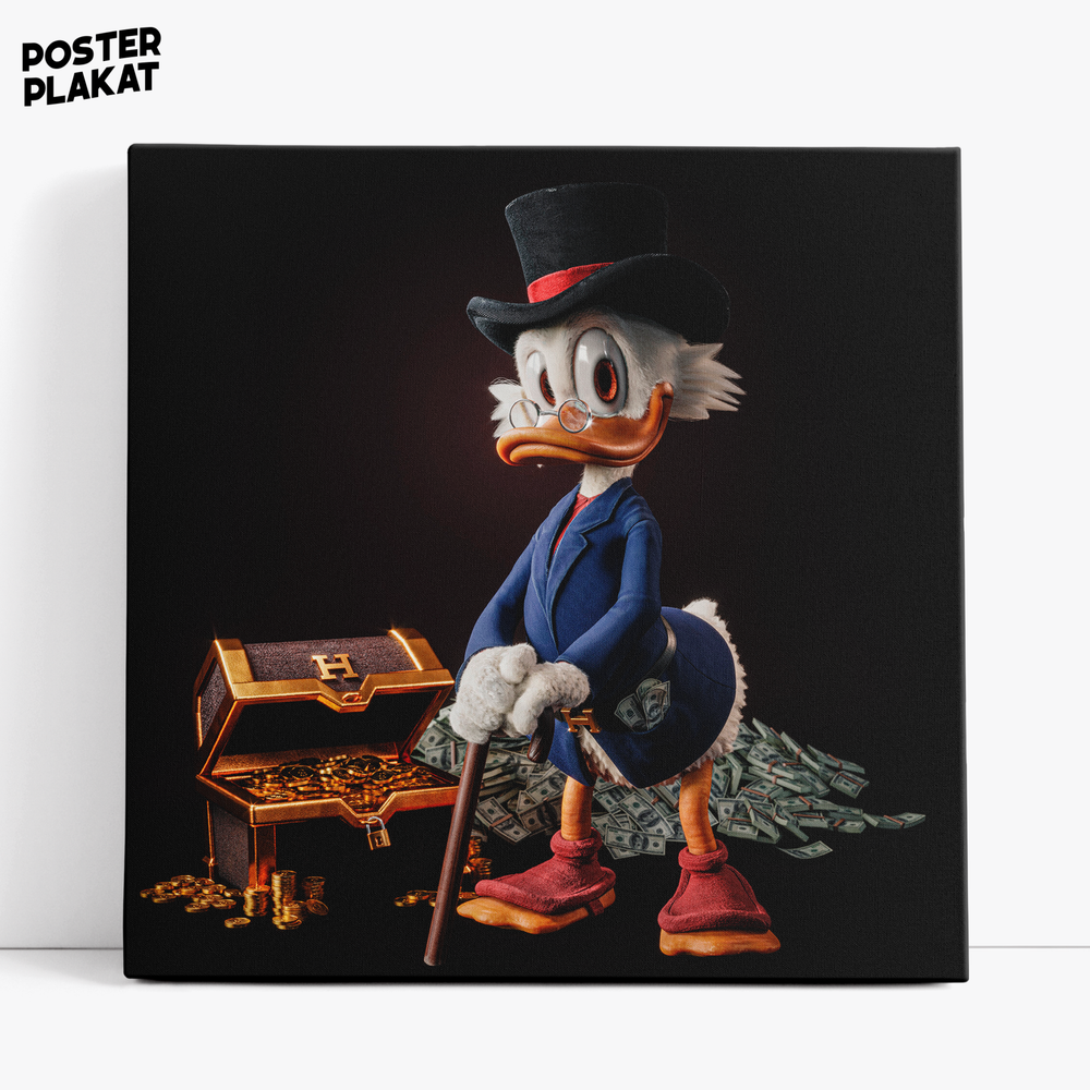 Картина Скрудж Макдак / Scrooge McDuck, Дядя Скрудж, холст с печатью на подрамнике, интерьерная, Постер Плакат