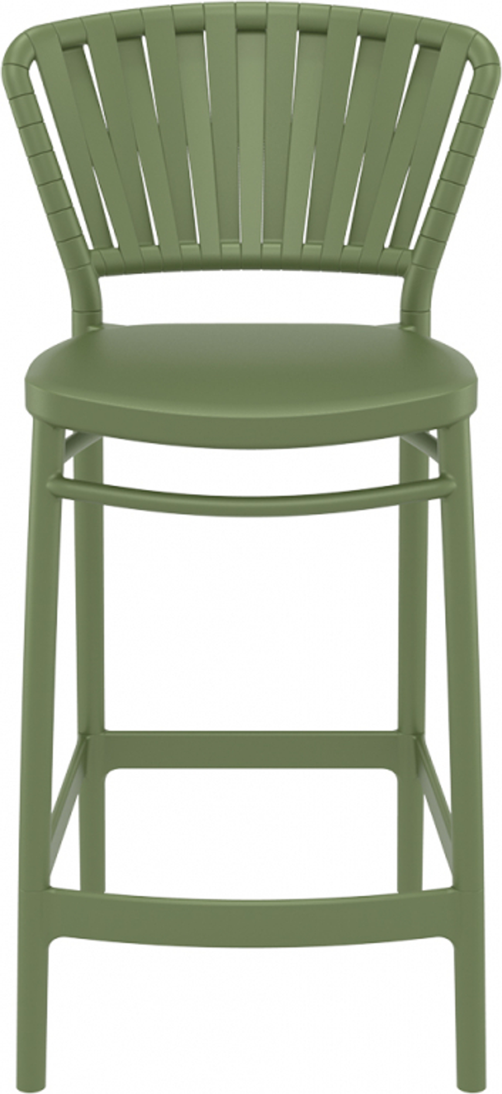 Стул пластиковый полубарный Siesta Contract Portofino, оливковый