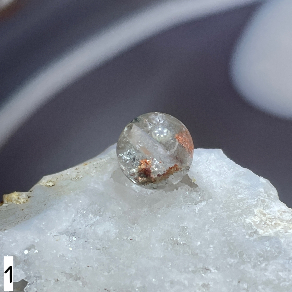 59752 Лодолит Кварц с хлоритом Бусина 8мм-26