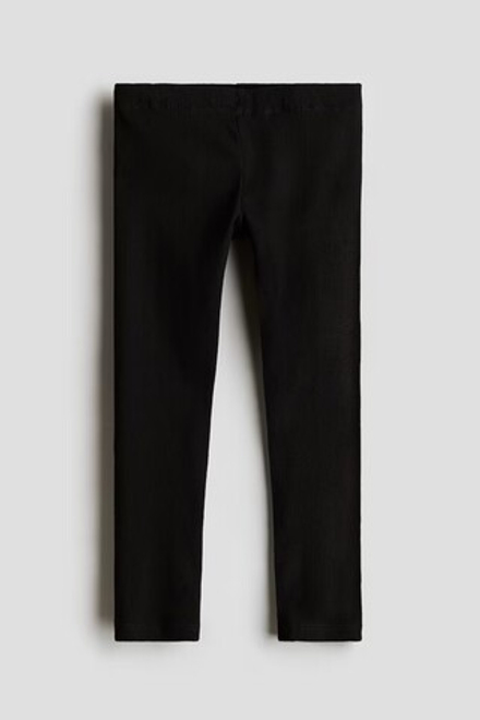 H&M Трикотажные легинсы в рубчик, черный