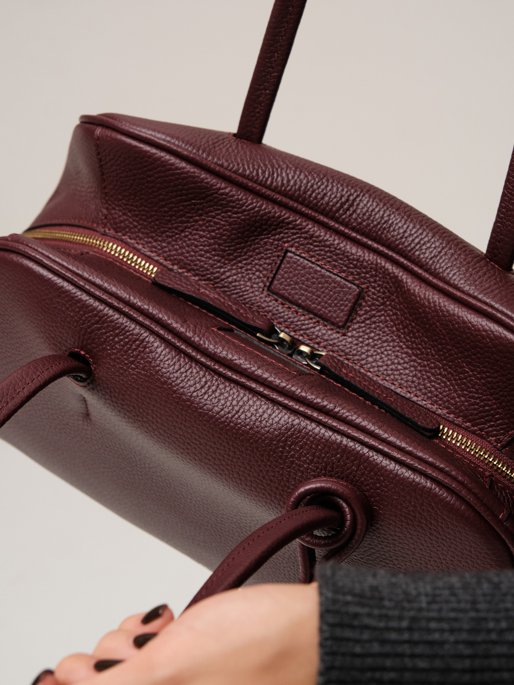 Кожаная сумка DBR 31338 зимняя вишня