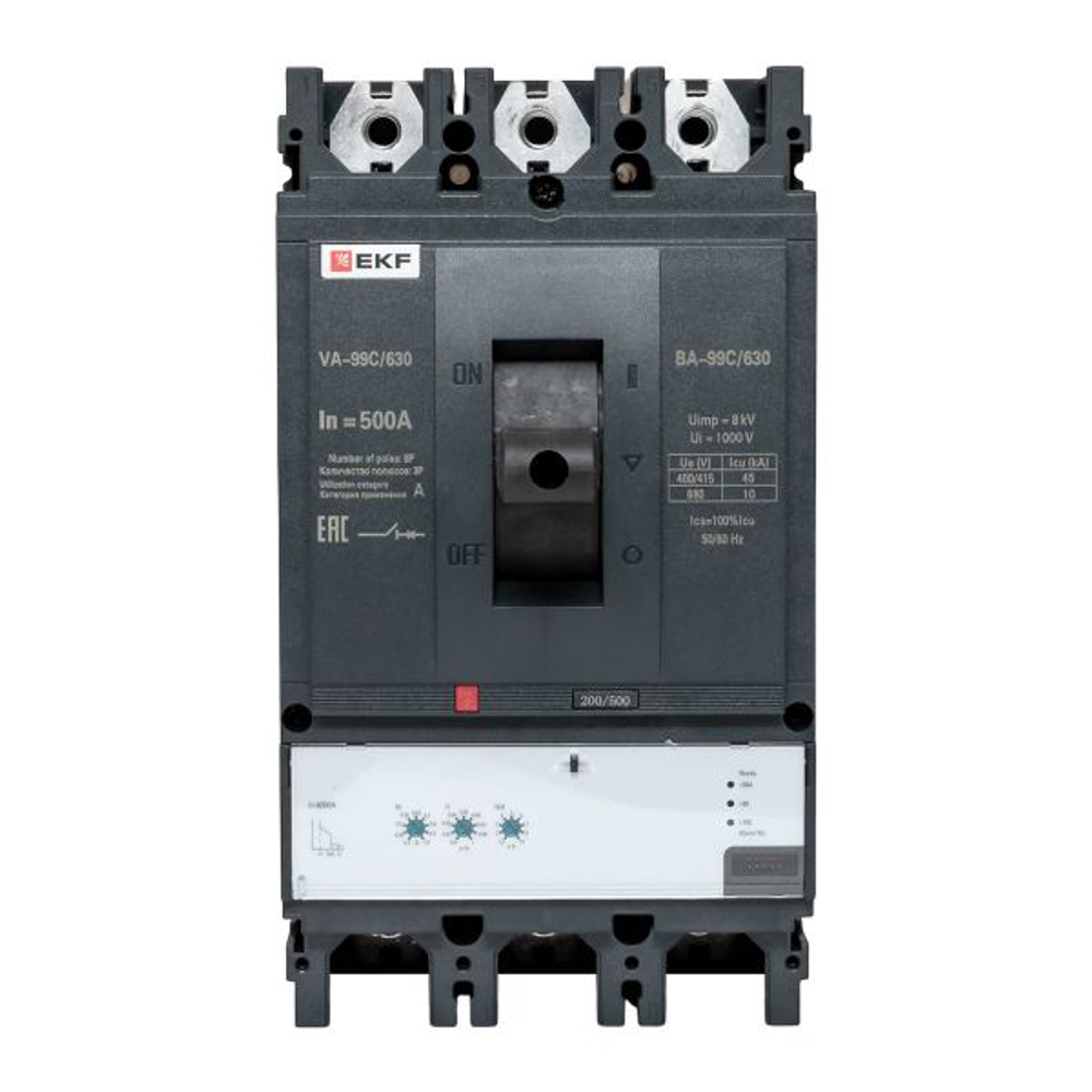 Выключатель автоматический в литом корпусе ВА-99C 630/500А 3P 45кА с электронным расцепителем EKF