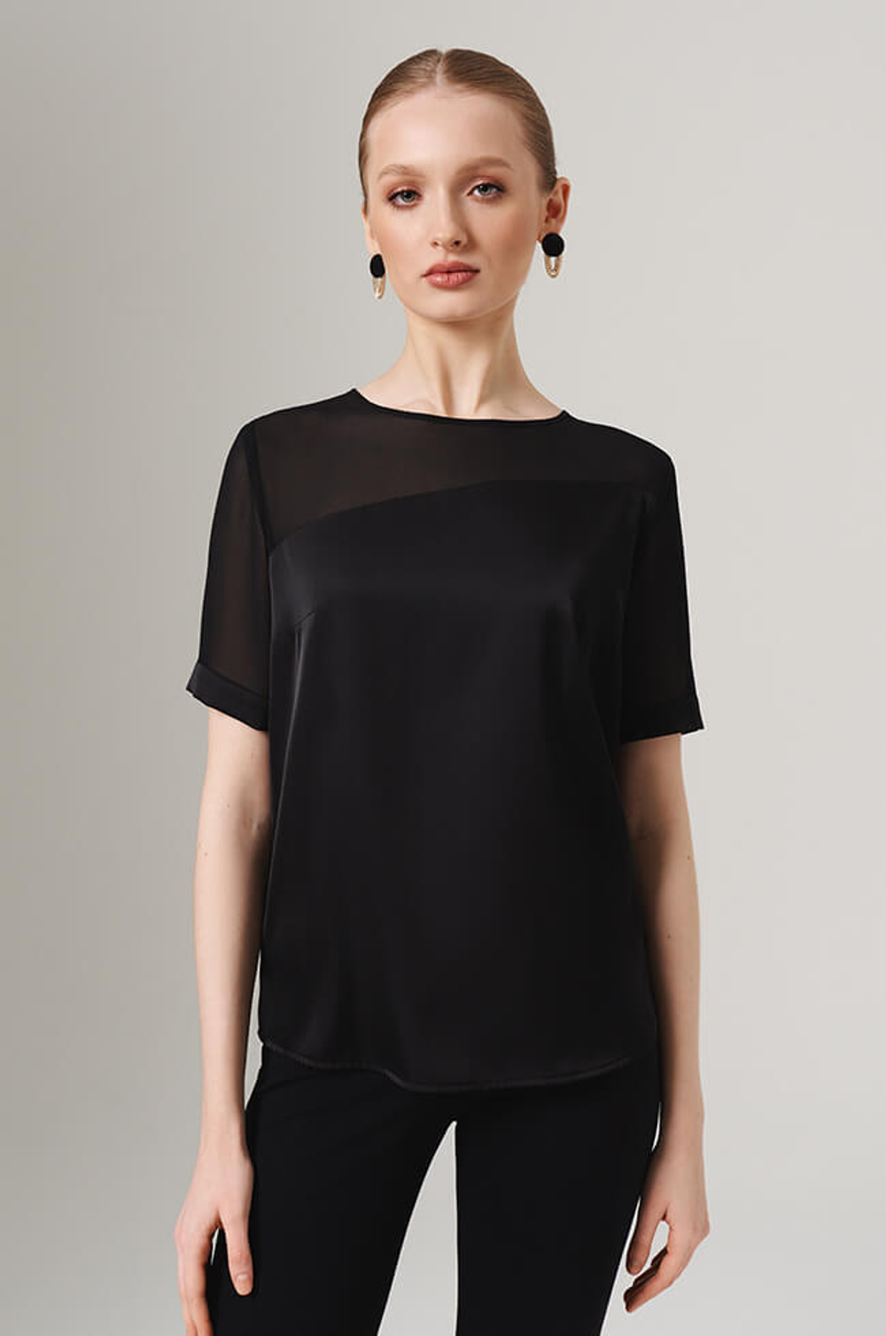 23098 Блузка женская (черный)