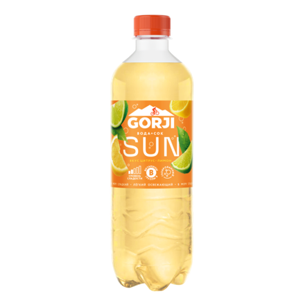 Газированная вода со вкусом Цитрус Лимон GORJI Горджи 0,5 л, упаковка 12 шт