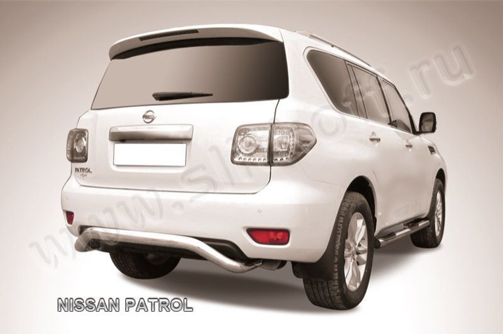 Защита заднего бампера (нержавейка) Nissan Patrol (2010-2014) d76 скоба