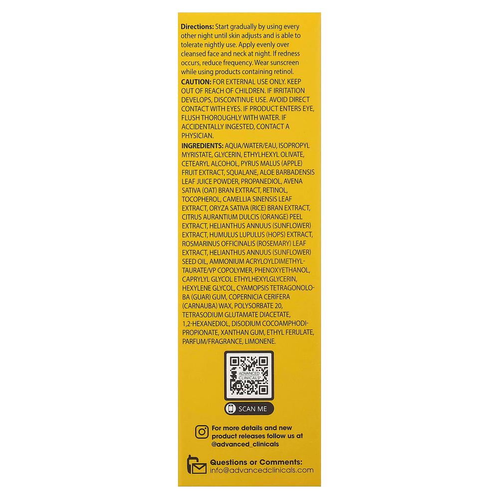 Advanced Clinicals, сыворотка против морщин с ретинолом, 52 мл (1,75 жидк. унции)