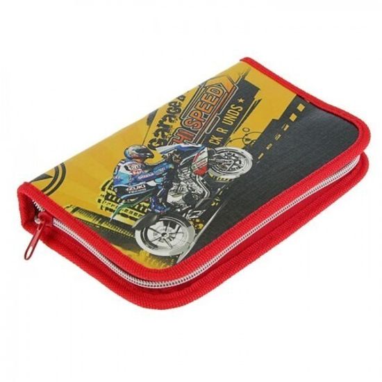 Пенал школьный с наполнением, Мотоциклист