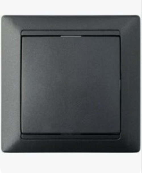 Выключатель 1 кл с рамкой СУ черный графит 110-801