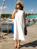 Платье льняное Тропик (белое) П16032-1М LT Collection