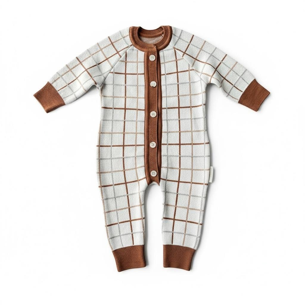 7055-332 Комбинезон вязаный (клетка)