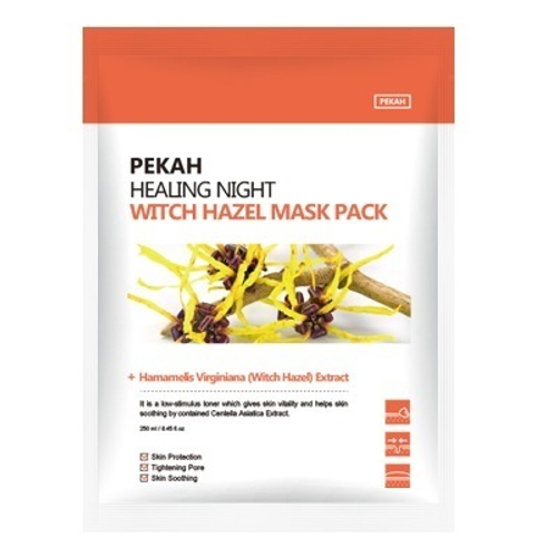 Вечерняя восстанавливающая тканевая маска с экстрактом Гамамелиса Pekah Healing Night Witch Hazel Mask Pack 1шт