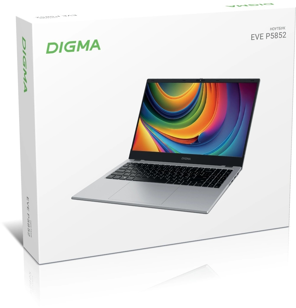 Ноутбук  Digma Digma EVE P5852 15.6 ", Intel N, 8 Гб RAM, 256 Гб SSD, UHD Graphics, Серебристый