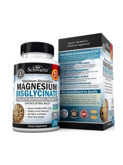 Bio Schwartz Magnesium Bisglycinate 400 mg 120 veg caps , Бисглицинат магния, Магний