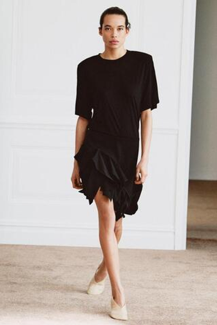 ZARA КОРОТКАЯ ЮБКА С ВОЛАНАМИ — ZW COLLECTION, ЧЕРНЫЙ