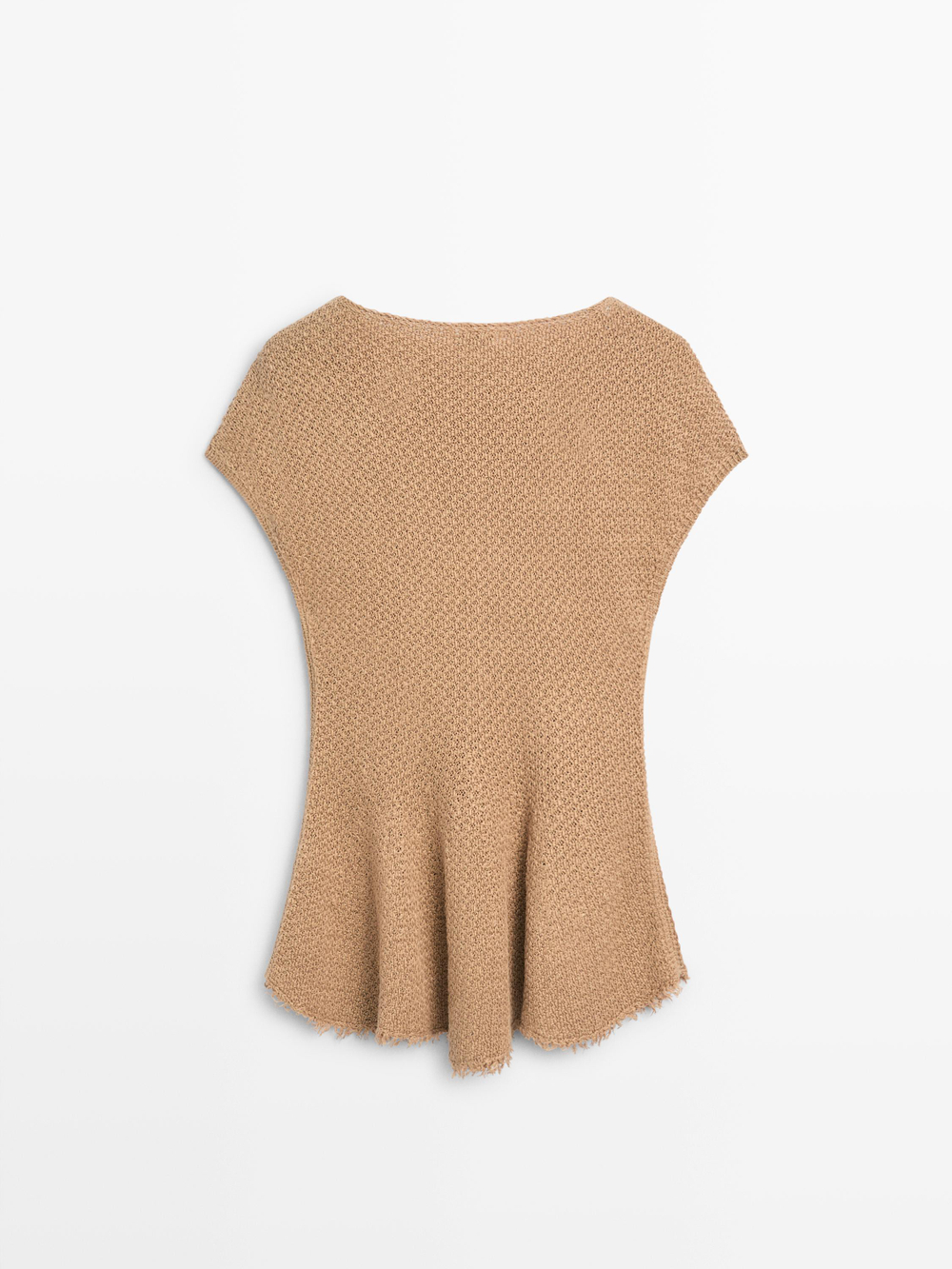 Massimo Dutti Топ из 100% льна с бахромой, жженый