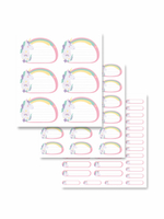 Наклейки для школьных принадлежностей. Единорог