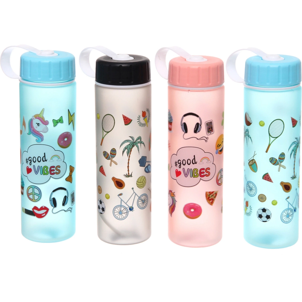 Бутылка питьевая пластиковая 650мл «Летние каникулы» матовая, микс цветов