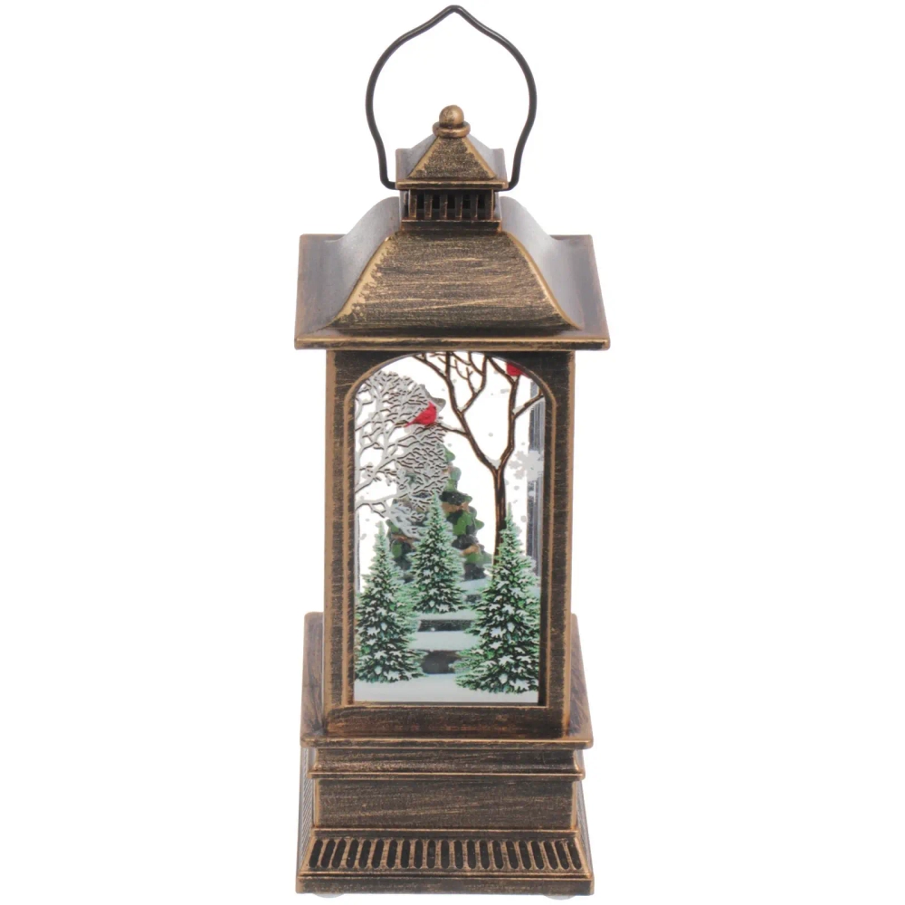 Сувенир с подсветкой «Фонарь с ёлочкой» 5,3*5,3*12,5 см (3хAG13)