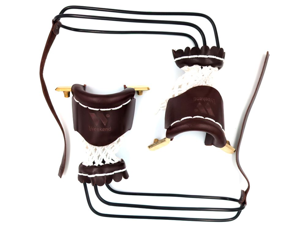 Комплект луз с выкатом RU-M3, скоба - латунь (лен, коричневая кожа)