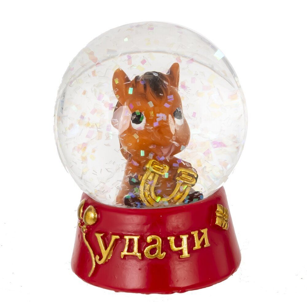 GAEM Фигурка декор в стекл шаре "Лошадка", L4,5 W4,5 H5,5 см, 2в.