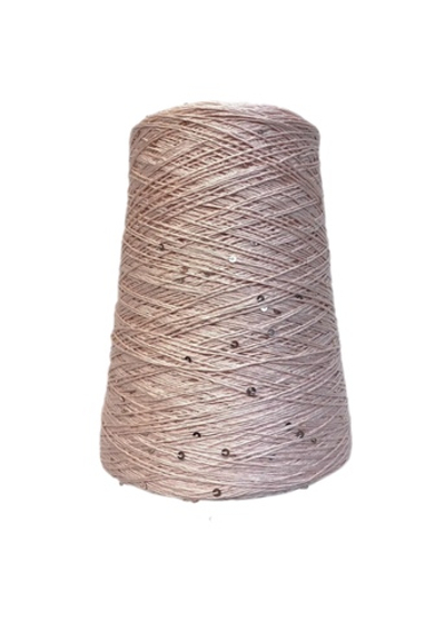 Пряжа на бобине (Италия)95% хлопок с пайетками 5% п/л 100г-450м 360г