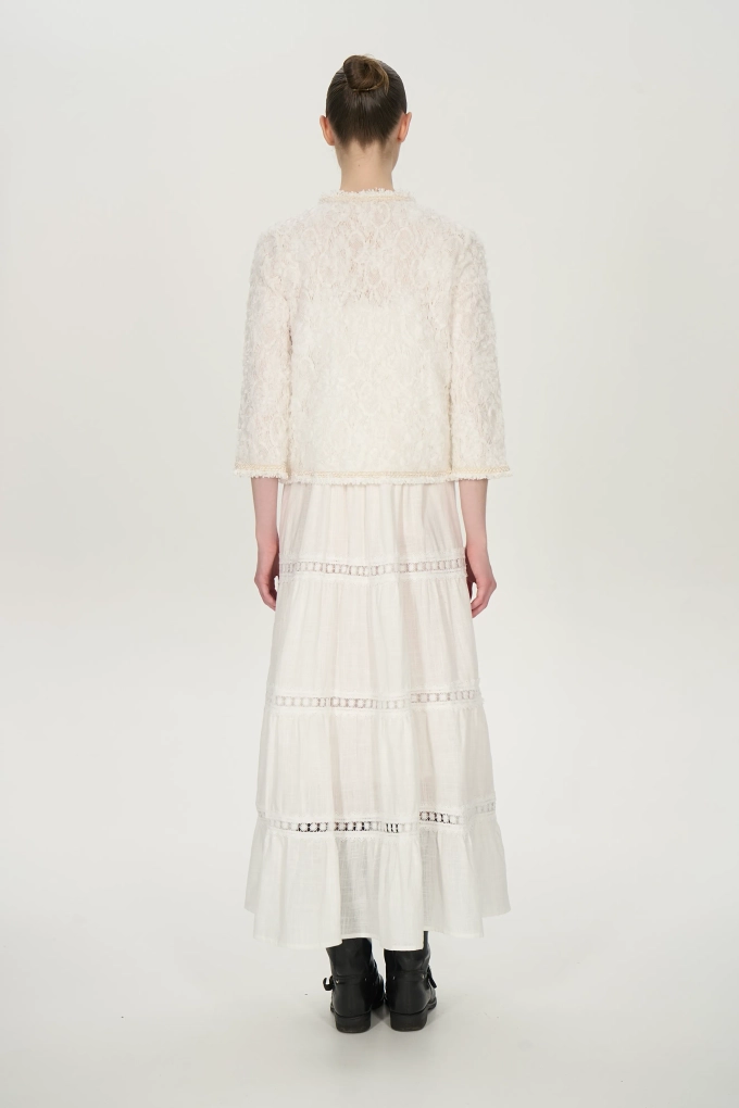 Пиджак кружевной, белый