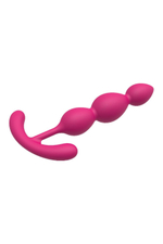 Розовая анальная цепочка Silky Smooth T-Teardrop - 14 см.